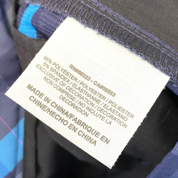 Nike Golf Shorts Mens Size 30 Dri-Fit Blue Plaid Flat Front Stretch 12" Inseam - Picture 5 of 5